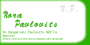 nora pavlovits business card